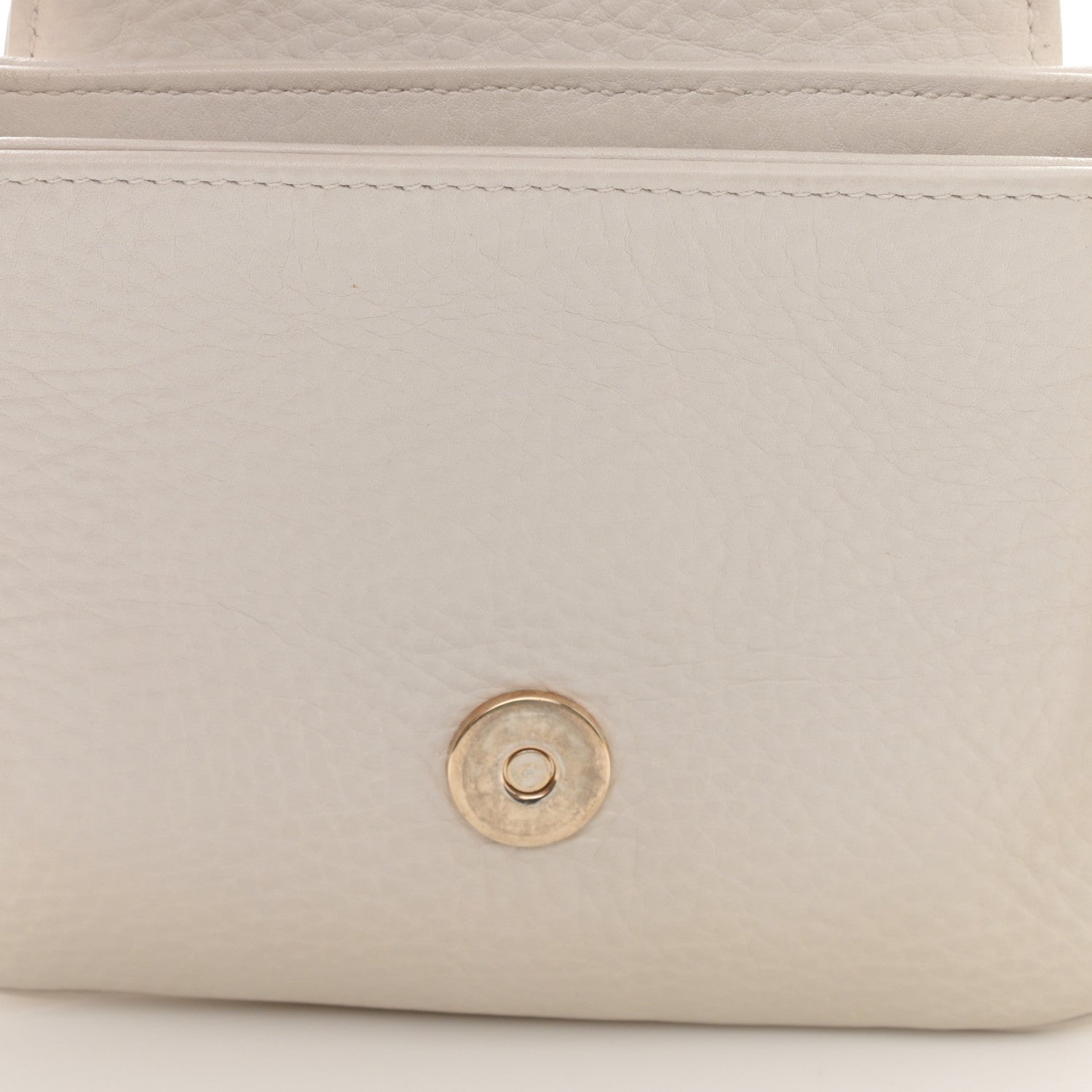 Gucci Pebbled Calfskin Small 1973 Chain Shoulder Bag Off White 8 of 9
