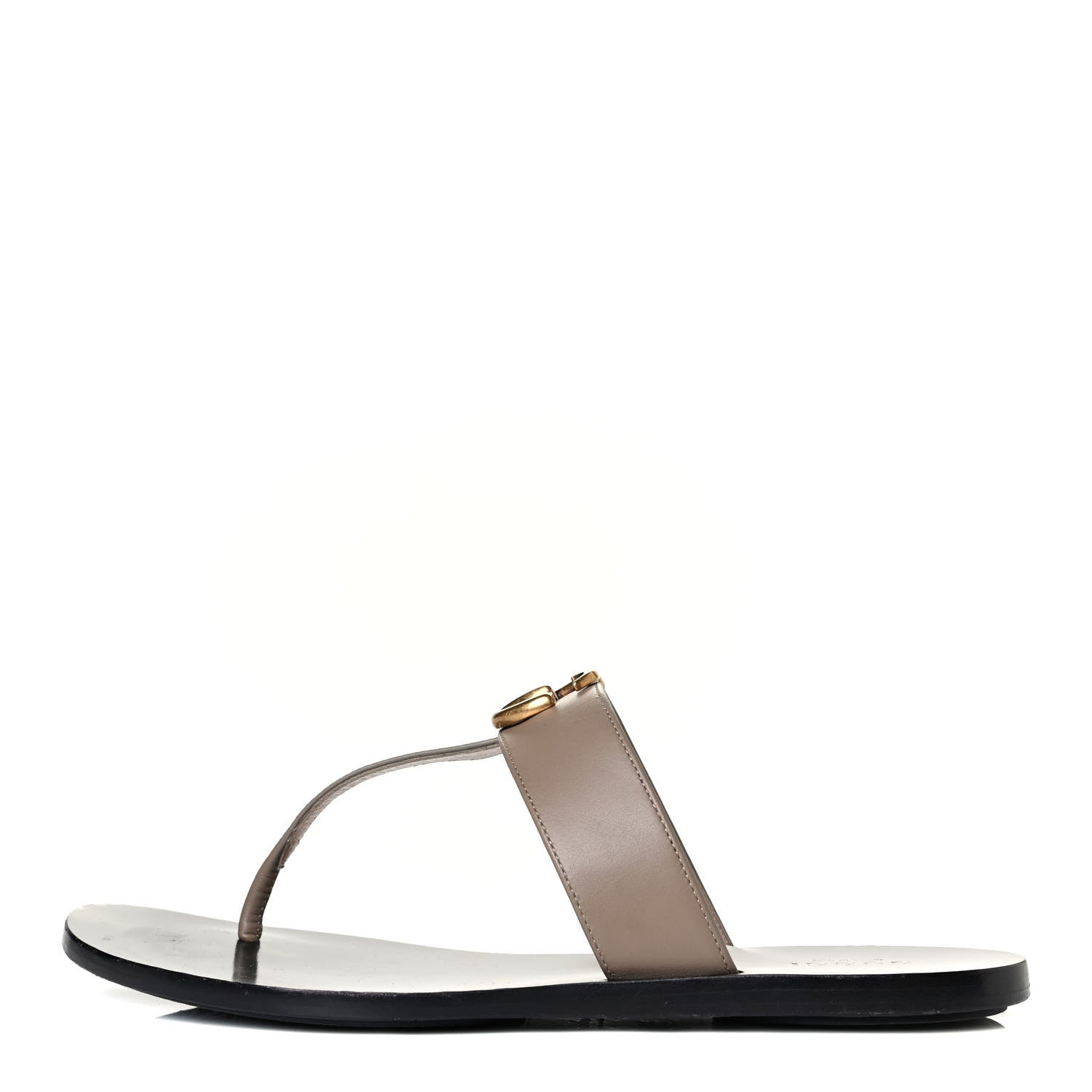 Gucci Calfskin GG Marmont Thong Sandals 38 Taupe 1 of 9