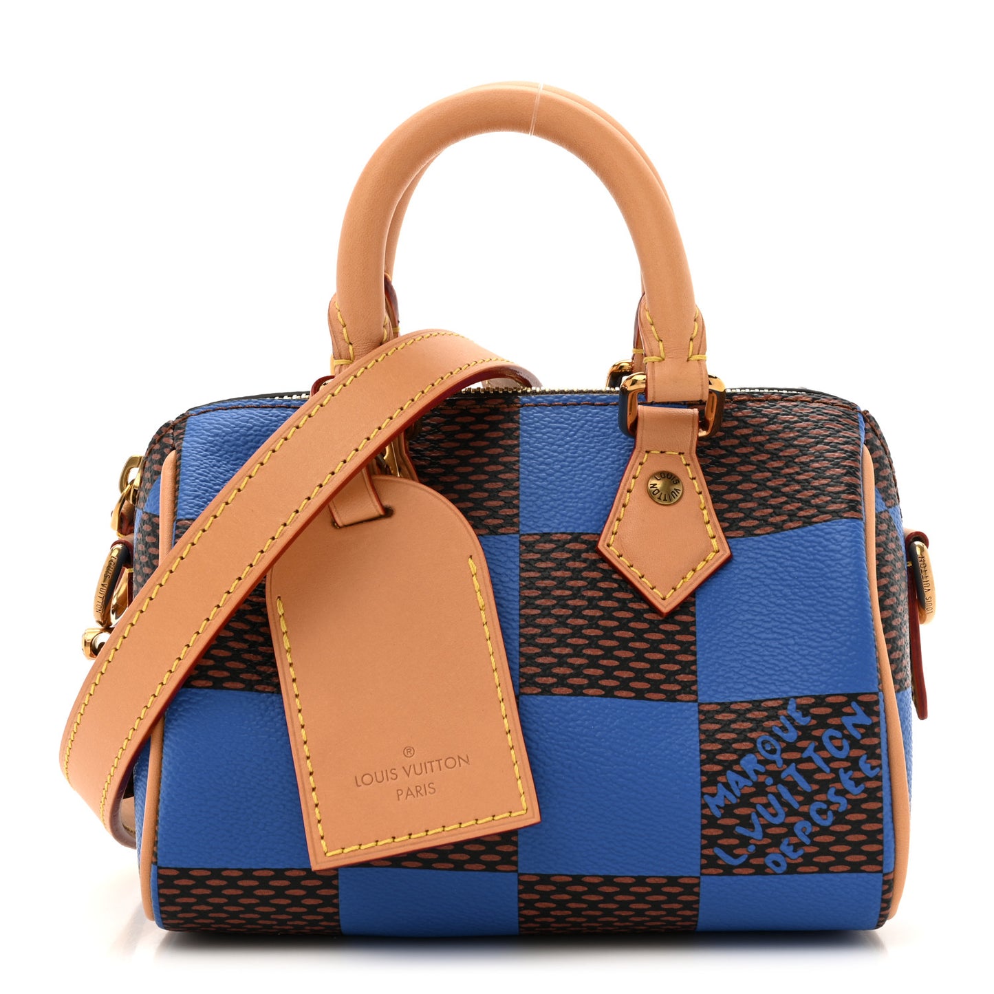 Damier Pop Speedy Bandouliere 18 Blue