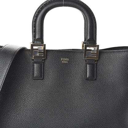 Fendi Cuoio Romano Selleria Medium FF Tote Black 6 of 8