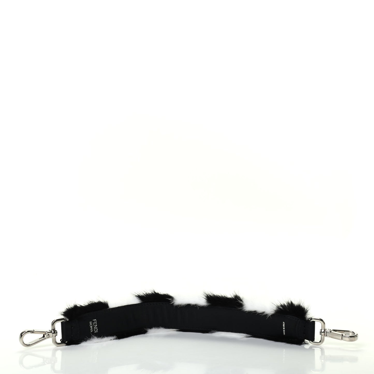Mink Fur Vitello Dolce Pequin Mini Strap You Black White