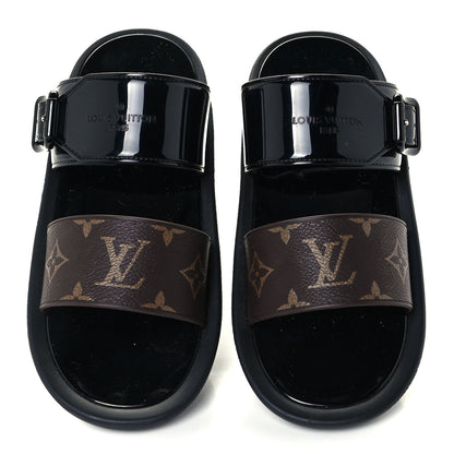 Louis Vuitton Monogram Sunbath Flat Mule Sandals 36 Black 5 of 11