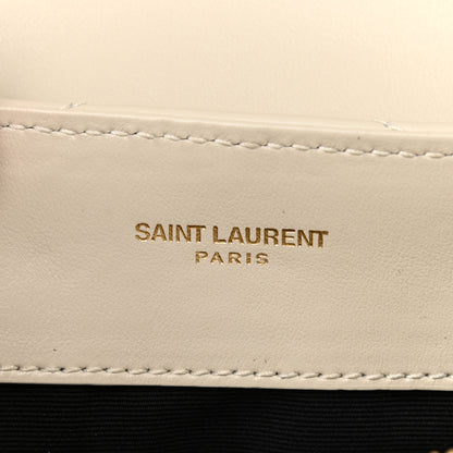 Saint Laurent Calfskin Y Quilted Monogram Small Loulou Chain Satchel Crema Soft 6 of 11
