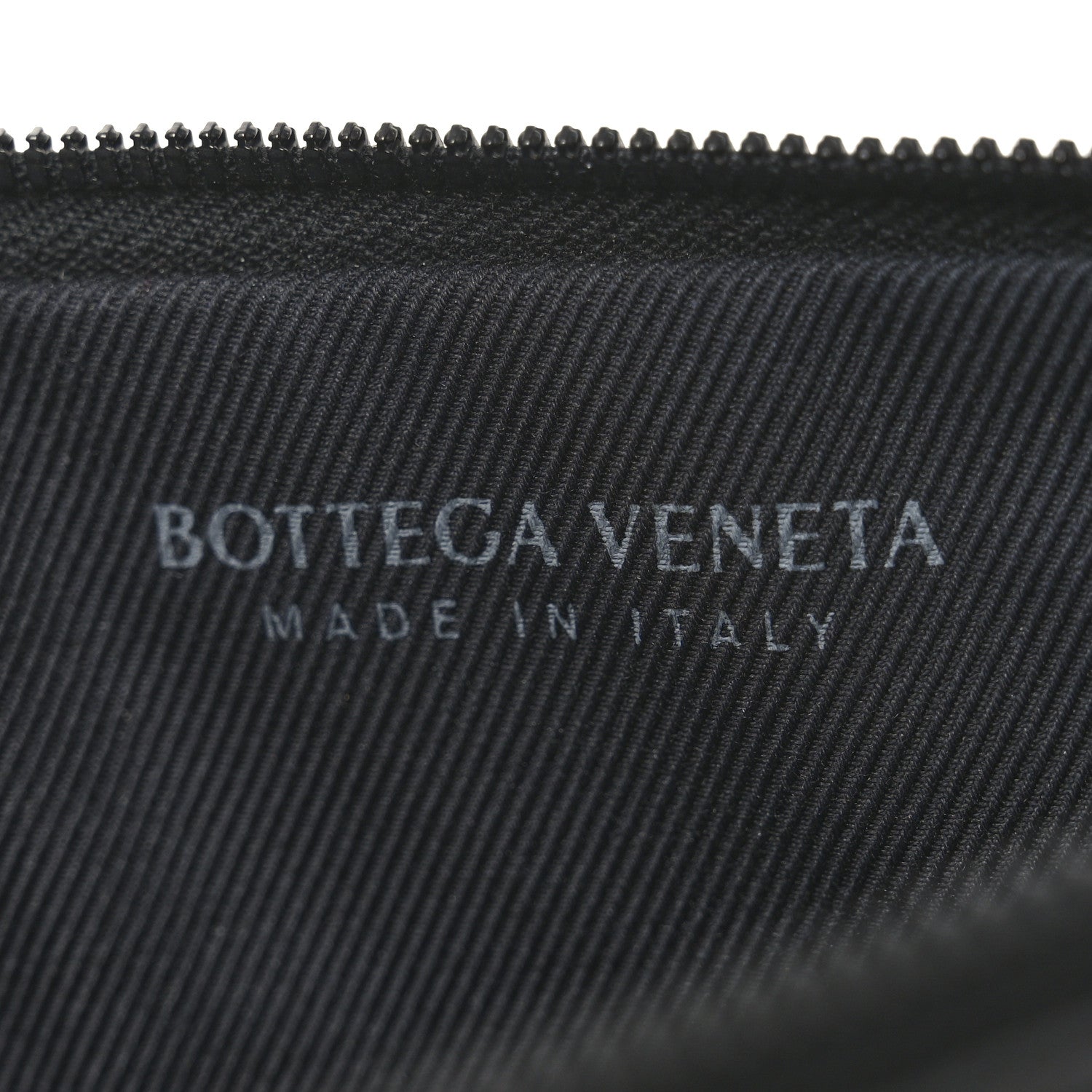 Bottega Veneta Nappa Intrecciato Wristlet Zip Wallet Black 1809141