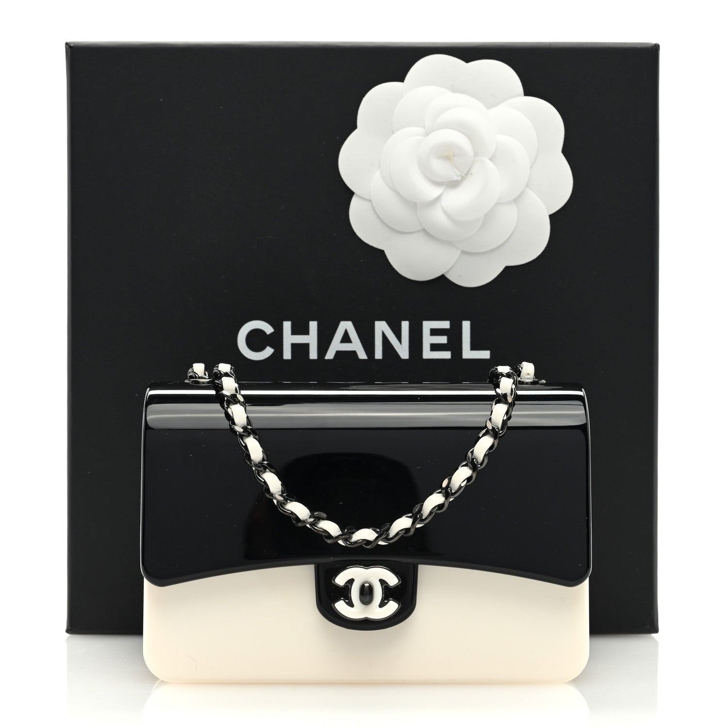 Chanel Plexiglass Plexi Coco Bag Black White 11 of 11