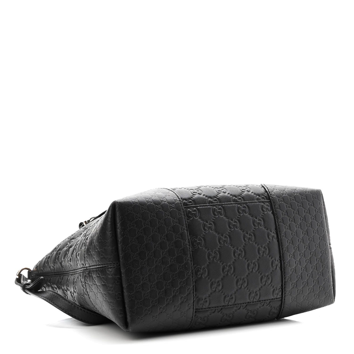 Gucci Guccissima Medium Bree Foldover Tote Black 4 of 11