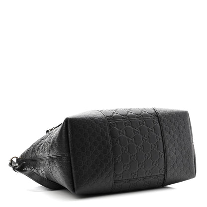 Gucci Guccissima Medium Bree Foldover Tote Black 4 of 11