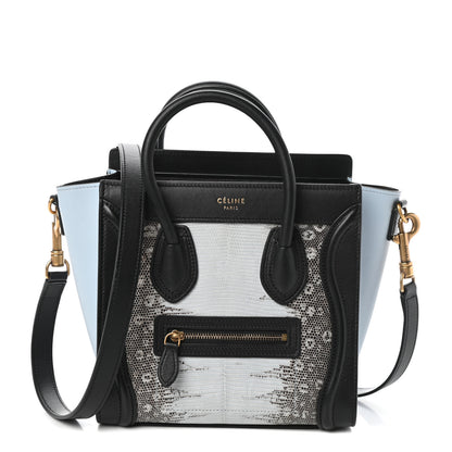 Celine Lizard Smooth Calfskin Nano Tri-Color Luggage Mineral 1 of 9