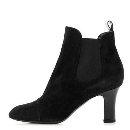 Louis Vuitton Suede Monogram Uniformes Cap Toe Chelsea 75mm Ankle Boots 40.5 Black 1 of 9