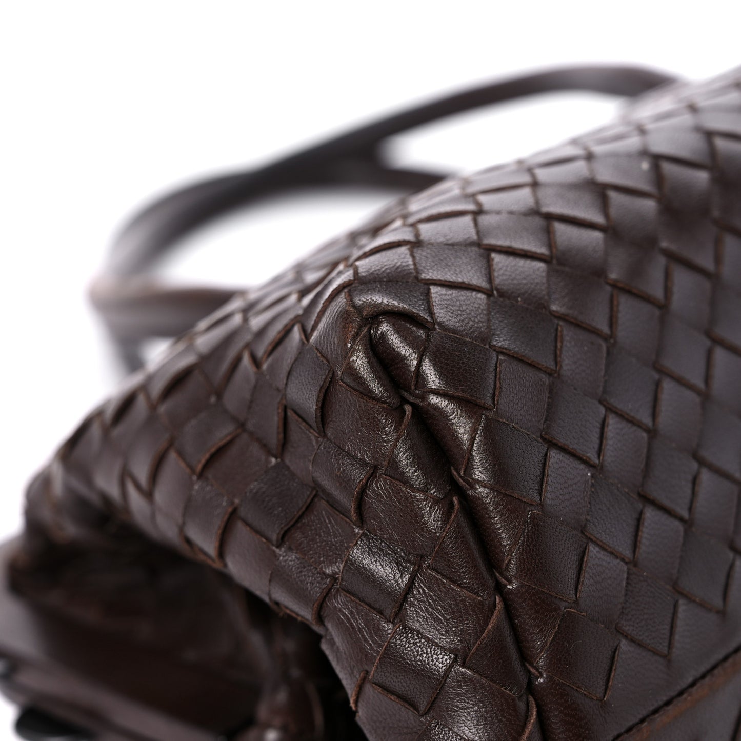 Nappa Intrecciato Frame Shoulder Bag Ebano