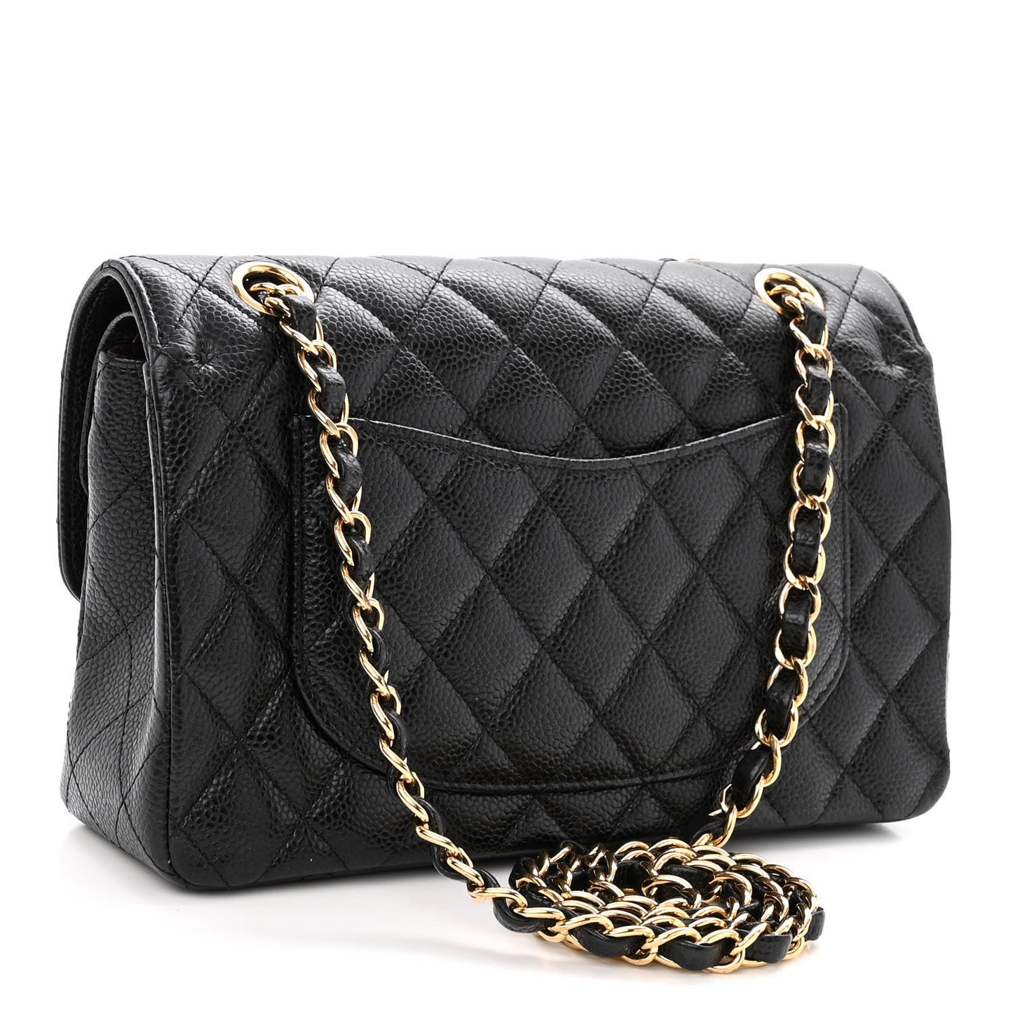 Caviar Quilted Small Double Flap Black