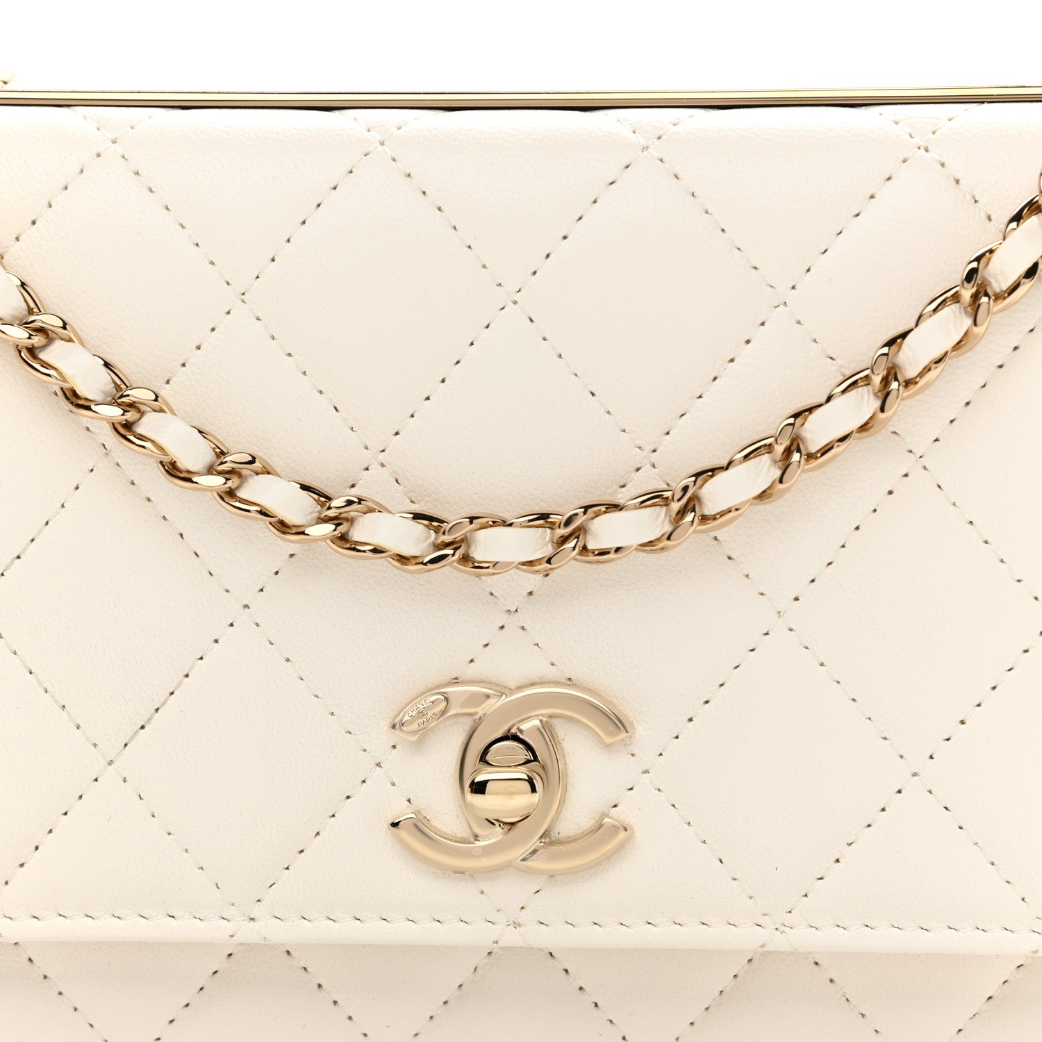 Chanel Lambskin Quilted Trendy CC Wallet On Chain WOC White 11 of 11