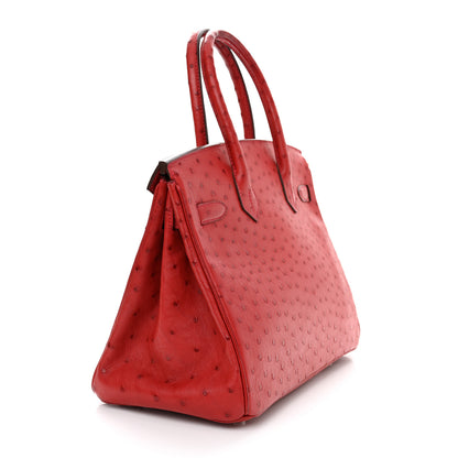 Hermes Ostrich Birkin 30 Rouge Vif 3 of 10