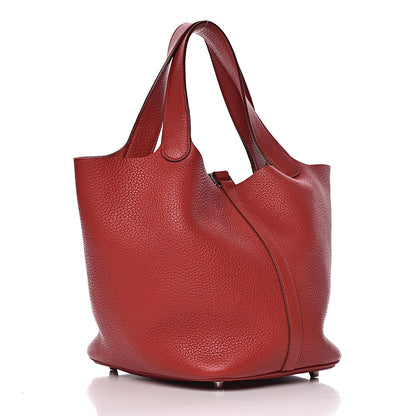 Hermes Taurillon Clemence Picotin Lock 22 MM Rouge Garance 3 of 12
