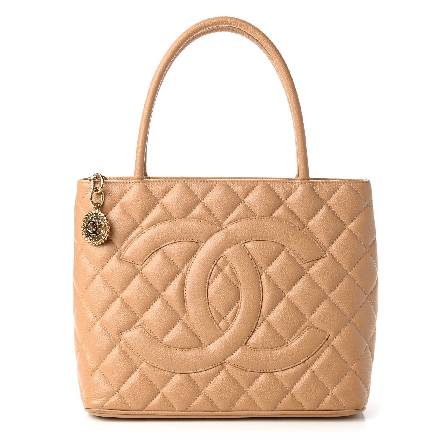 Chanel Caviar Quilted Medallion Tote Beige 1 of 10