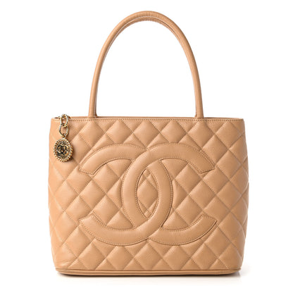 Chanel Caviar Quilted Medallion Tote Beige 1 of 10