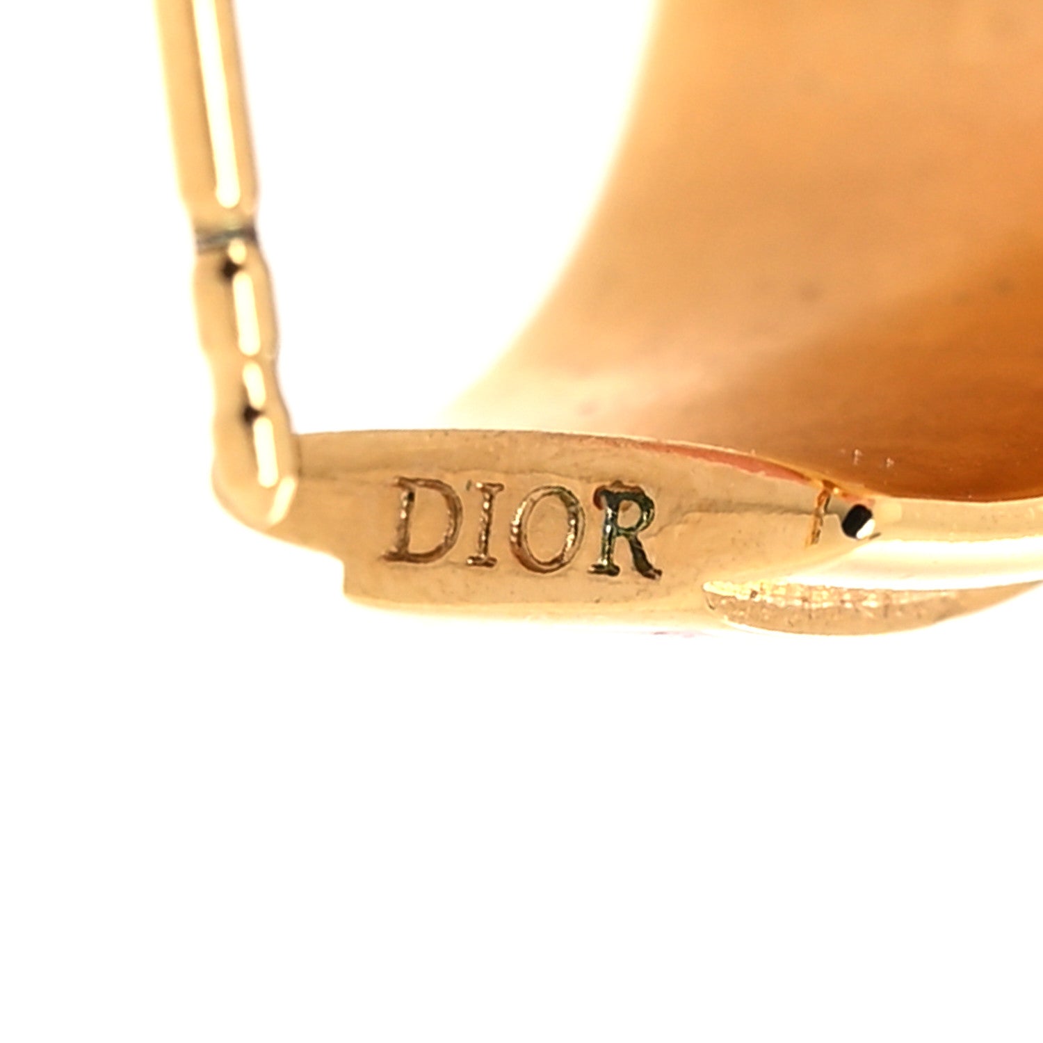 Christian Dior Metal Enamel Code Hoop Earrings Pink Gold 4 of 6