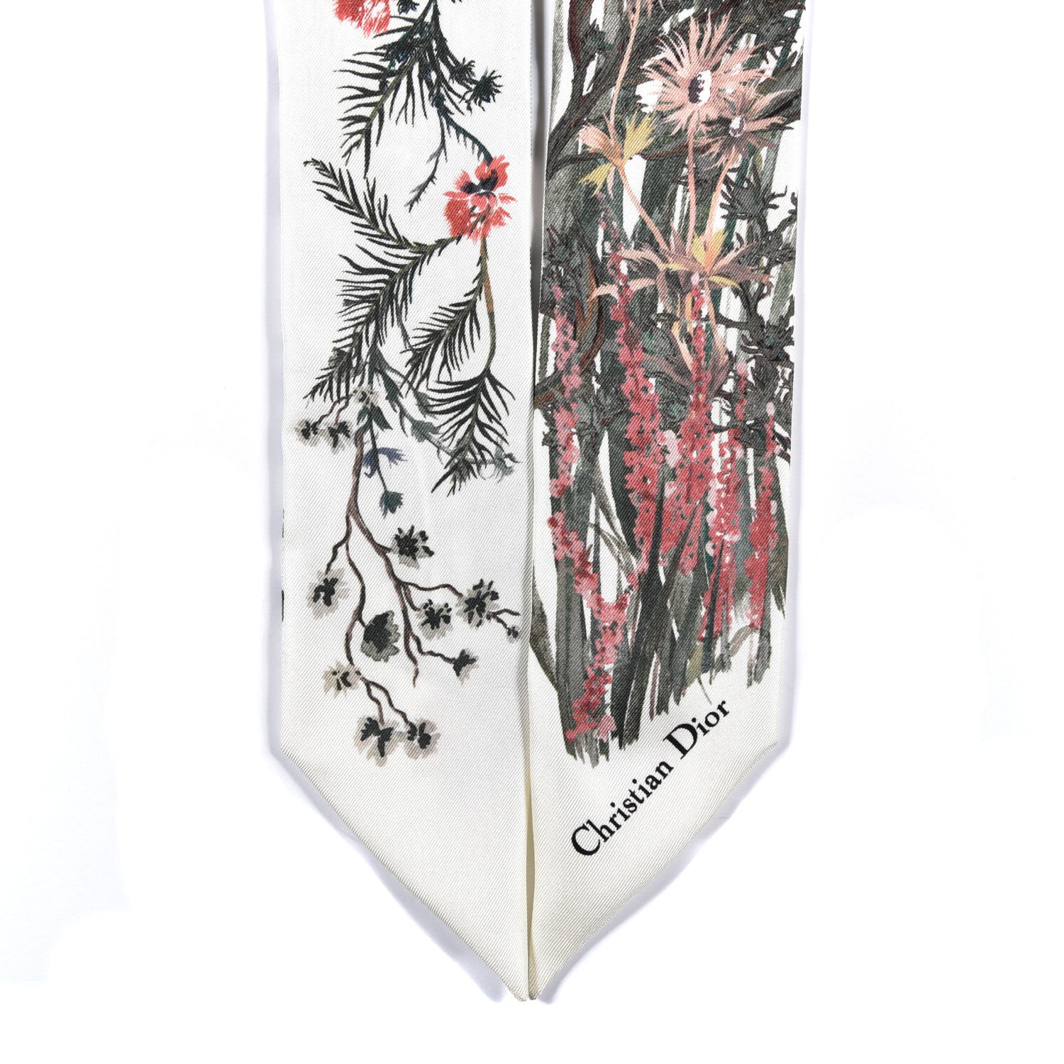 Christian Dior Silk Jardin Champetre Mitzah Scarf White 2 of 4