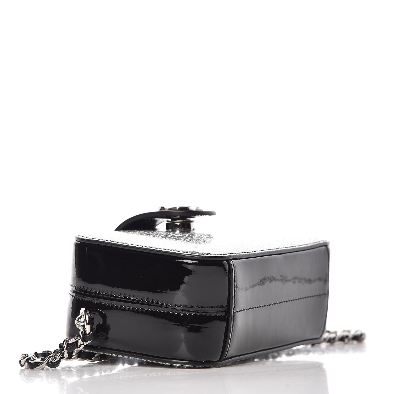 Chanel Glitter Patent Camera Case Silver 4 of 8