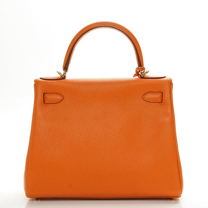 Hermes Taurillon Clemence Kelly Retourne 28 Orange 4 of 24