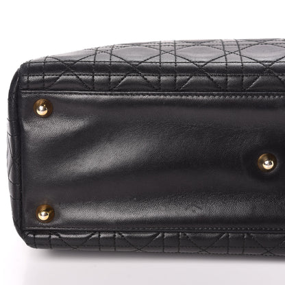 Christian Dior Lambskin Cannage Large Lady Dior Black 15 of 17