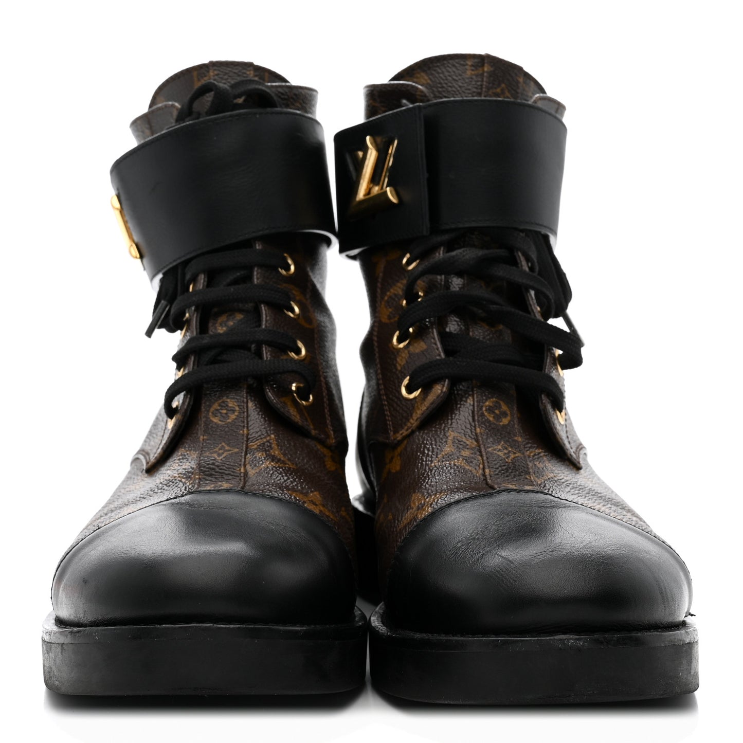 Calfskin Monogram Wonderland Flat Ranger Boots 41 Black