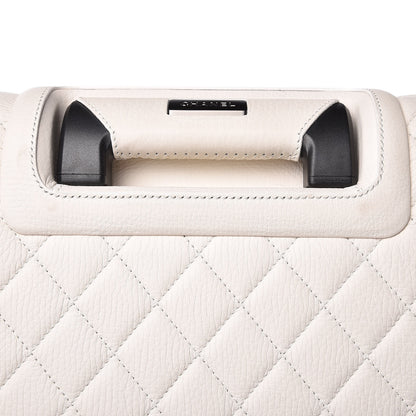 Chanel Calfskin Quilted Coco Case Trolley Rolling Luggage White 9 of 13