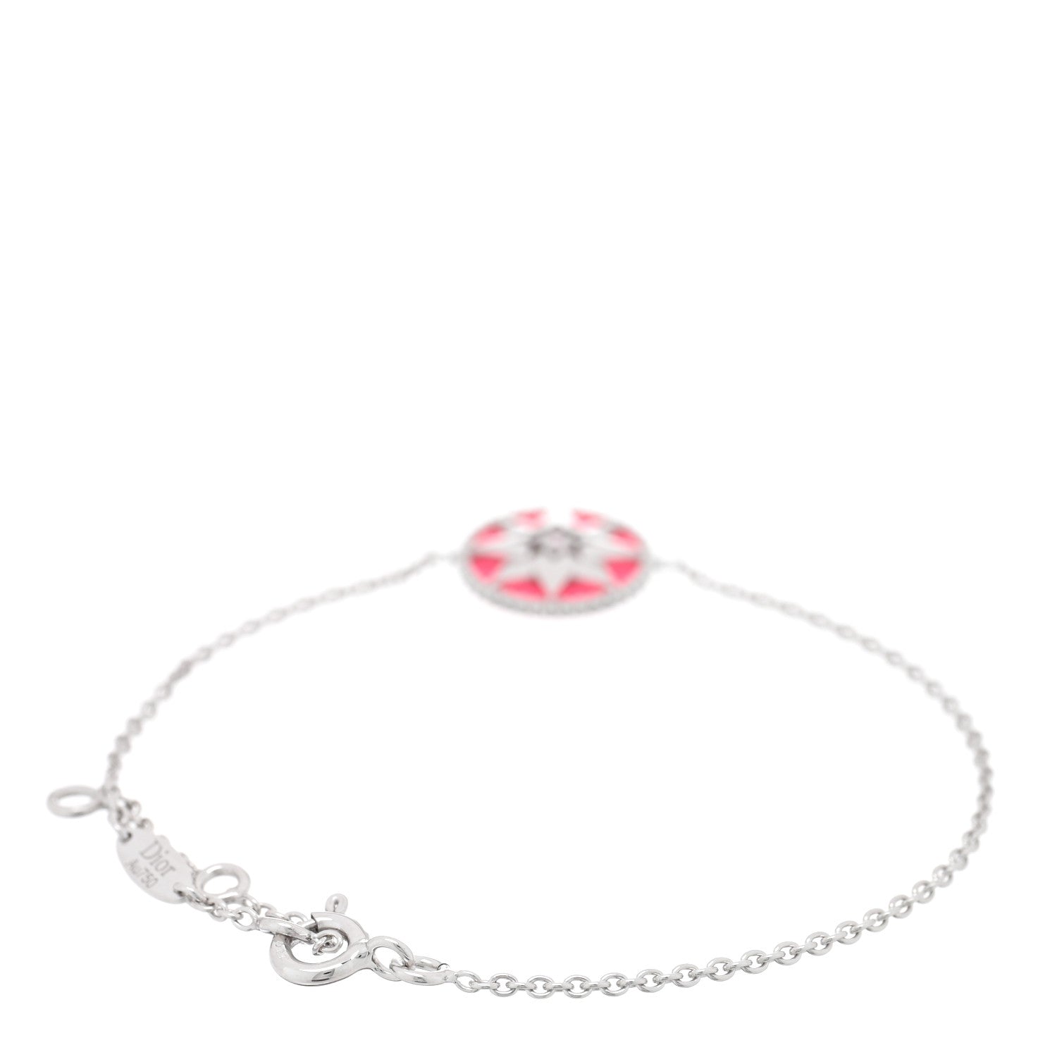 Christian Dior 18K White Gold Diamond Enamel Rose Des Vents