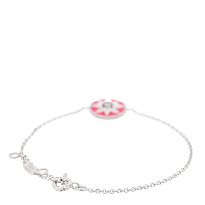 Christian Dior 18K White Gold Diamond Enamel Rose Des Vents Bracelet Pink 2 of 4