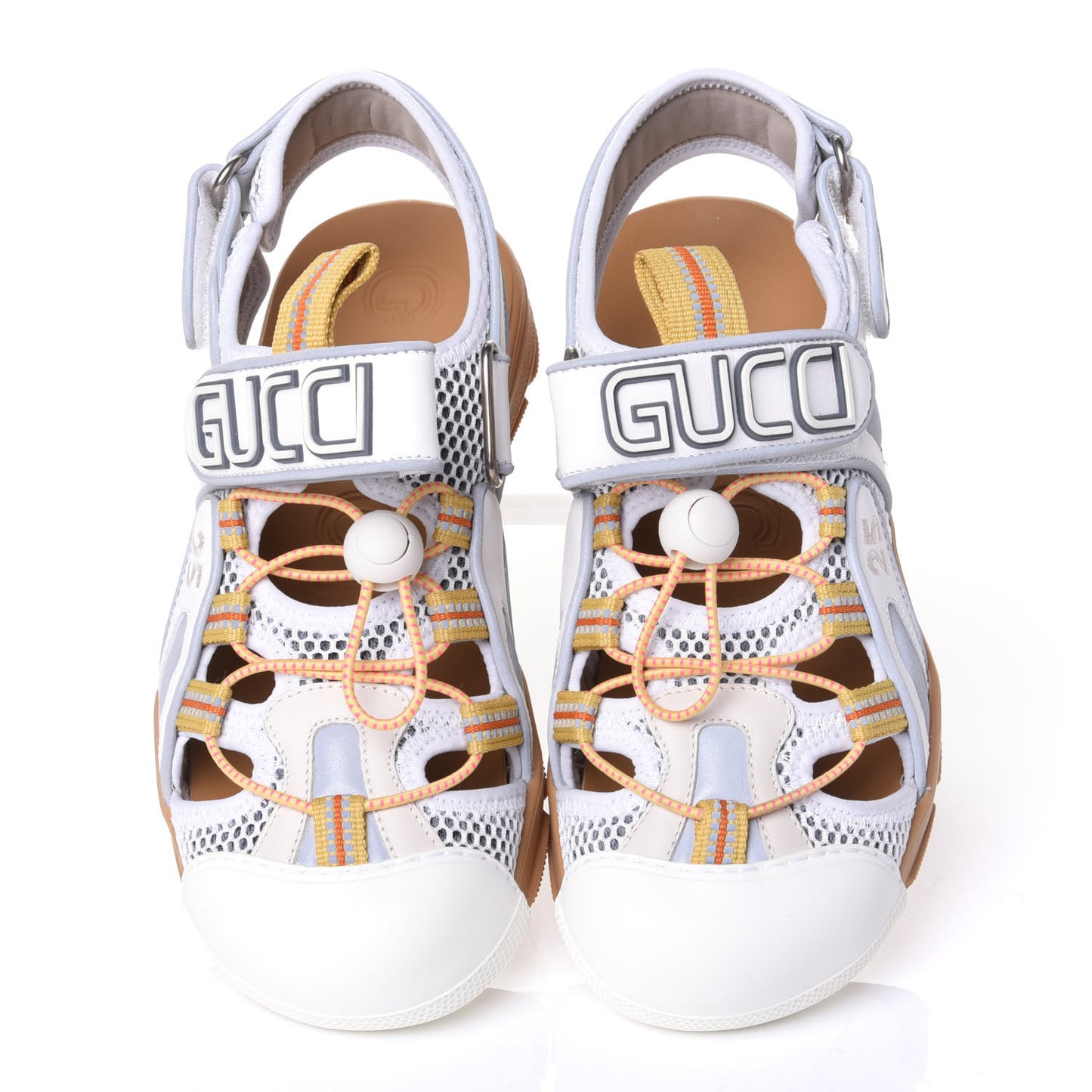 Mesh Fabric Tinsel Sport Sandals 37 White Silver