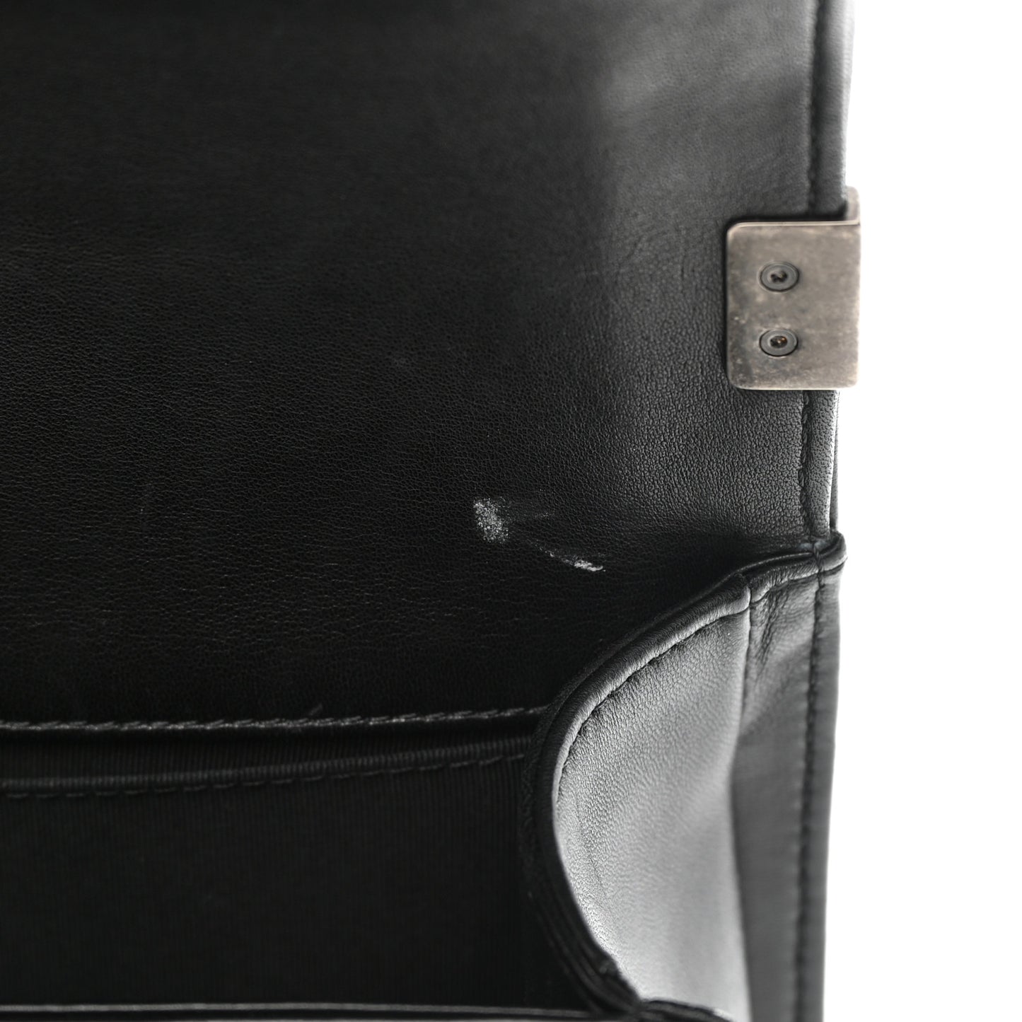Lambskin Quilted Medium Boy Flap Black