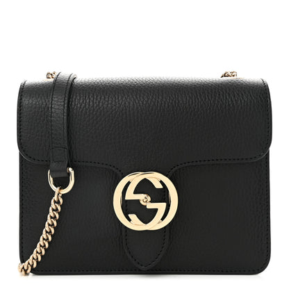 Gucci Dollar Calfskin Small Interlocking G Shoulder Bag Black 1 of 10