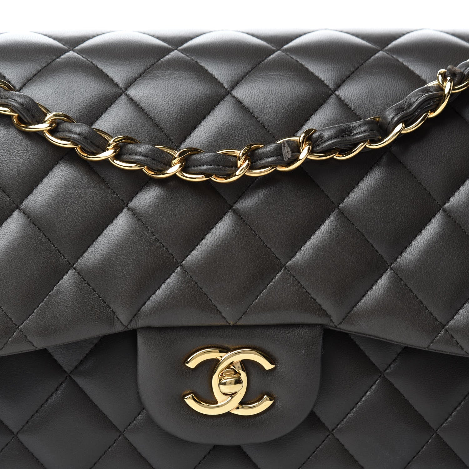 Chanel Lambskin Quilted Jumbo Double Flap Grey 12 of 12