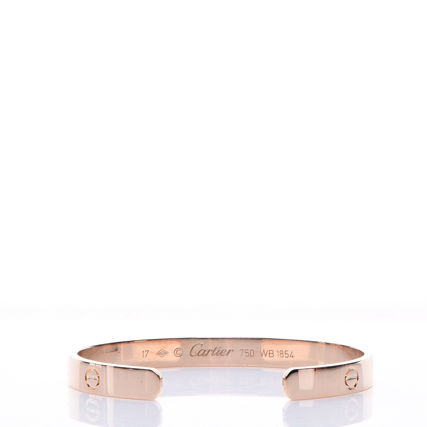 Cartier 18K Pink Gold LOVE Cuff Bracelet 17 3 of 6