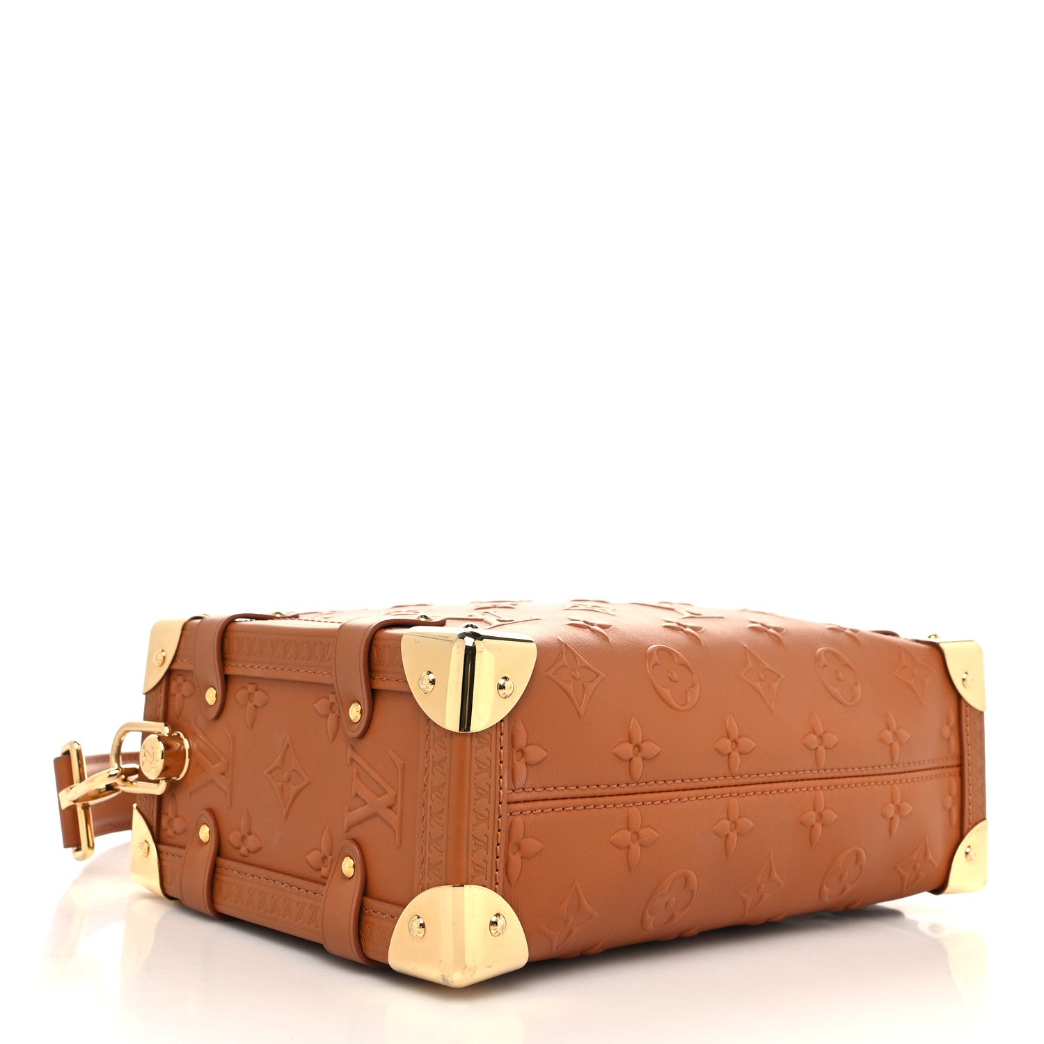Louis Vuitton Calfskin Debossed Monogram Side Trunk Tan 4 of 10