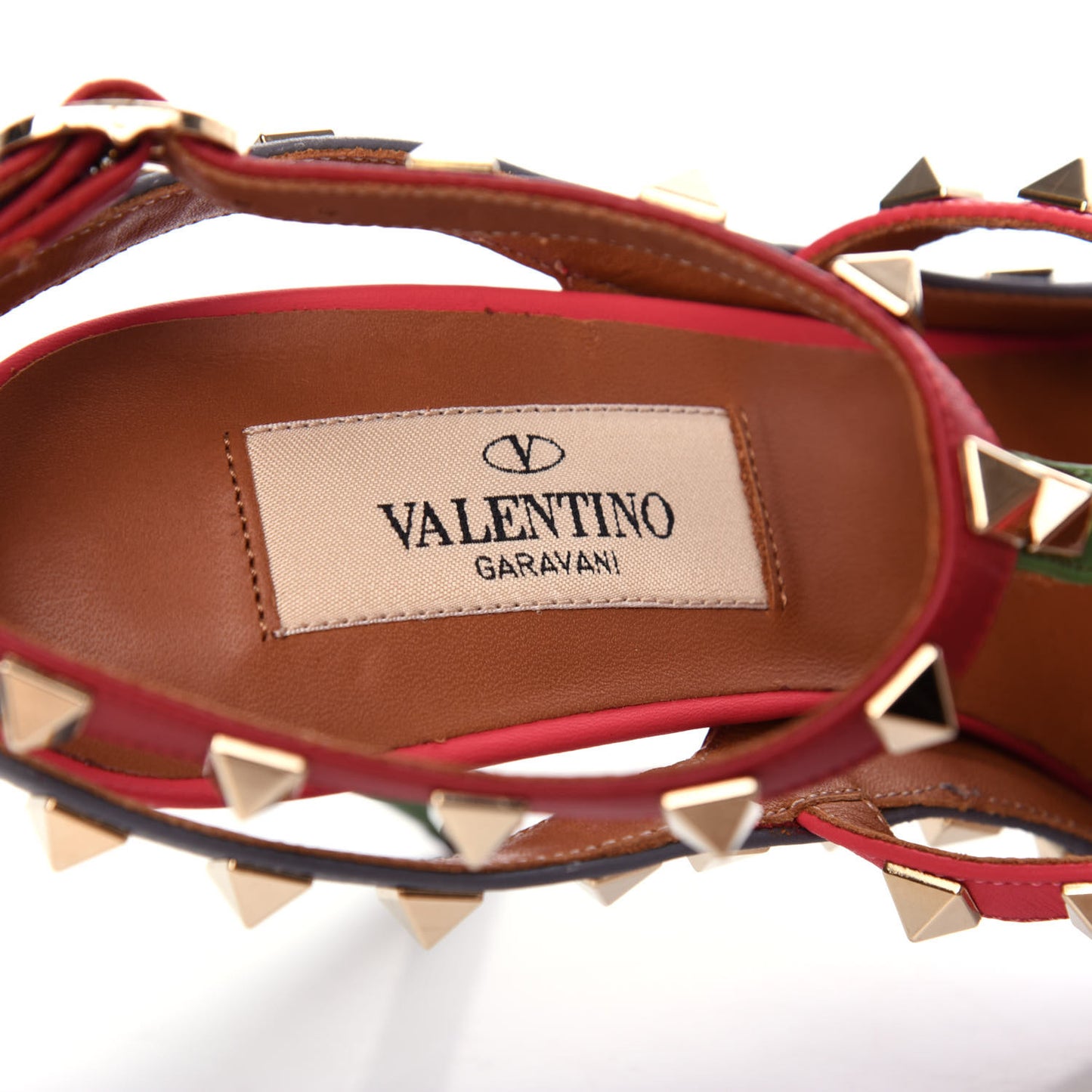 Nappa Rockstud Ankle Strap 100mm Pumps 35.5 Rosso Valentino Grey Clover Deep Rose