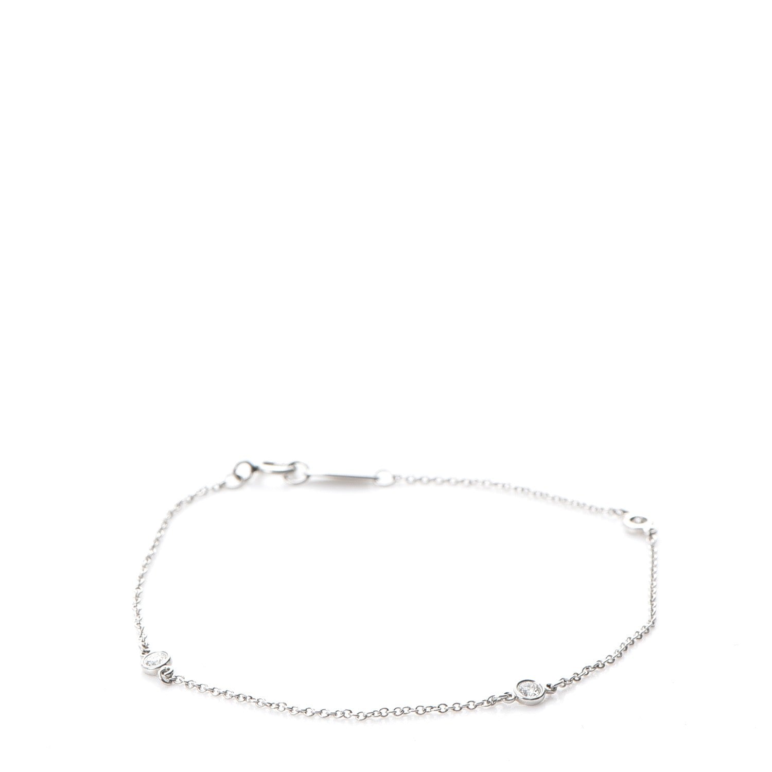 Tiffany Platinum Diamond .15ctw Elsa Peretti Diamonds by the Yard Station Bracelet 3 of 7