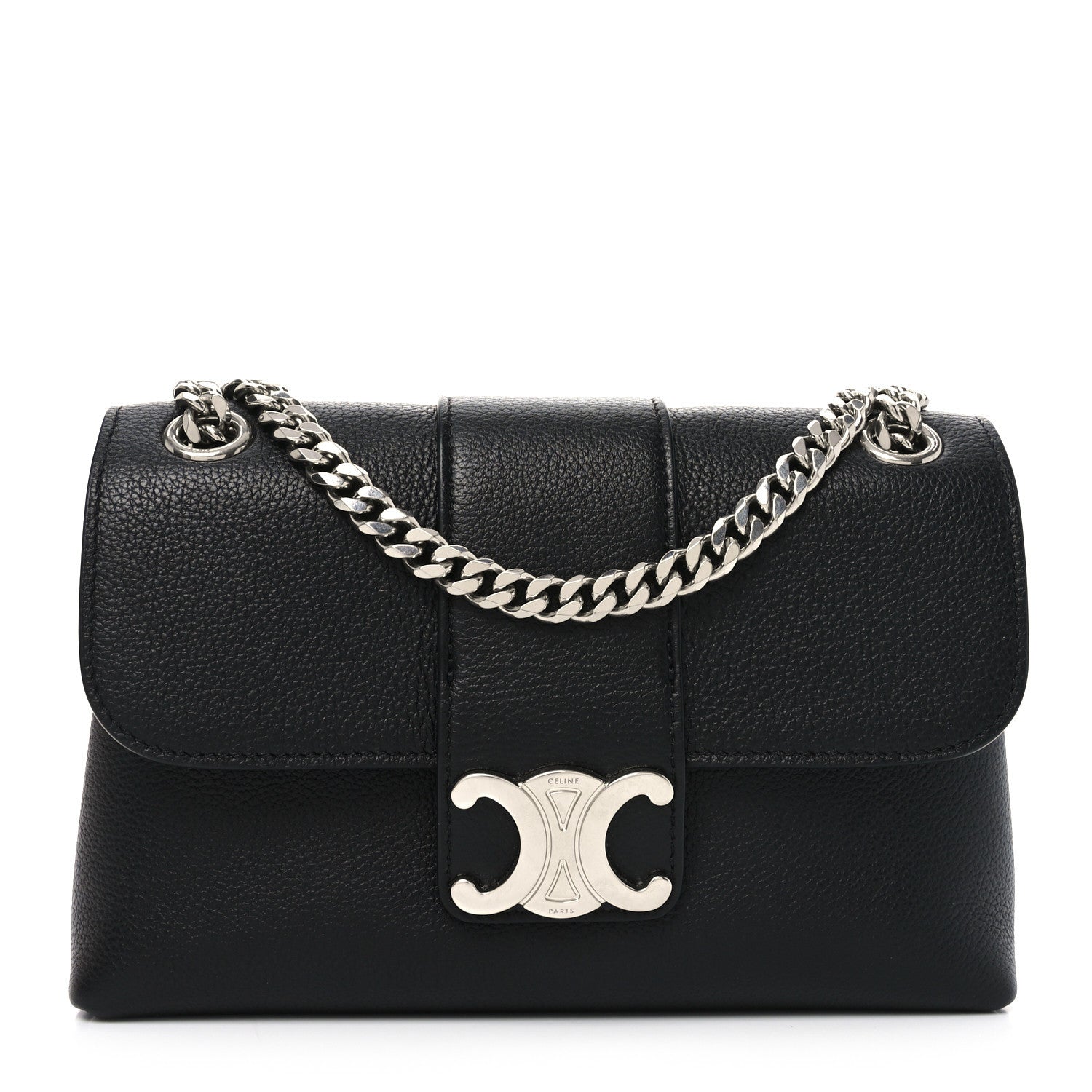 Celine Supple Calfskin Teen Victoire Black 1 of 9