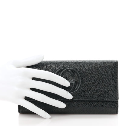 Gucci Pebbled Calfskin Large Soho Continental Wallet Black 2 of 11