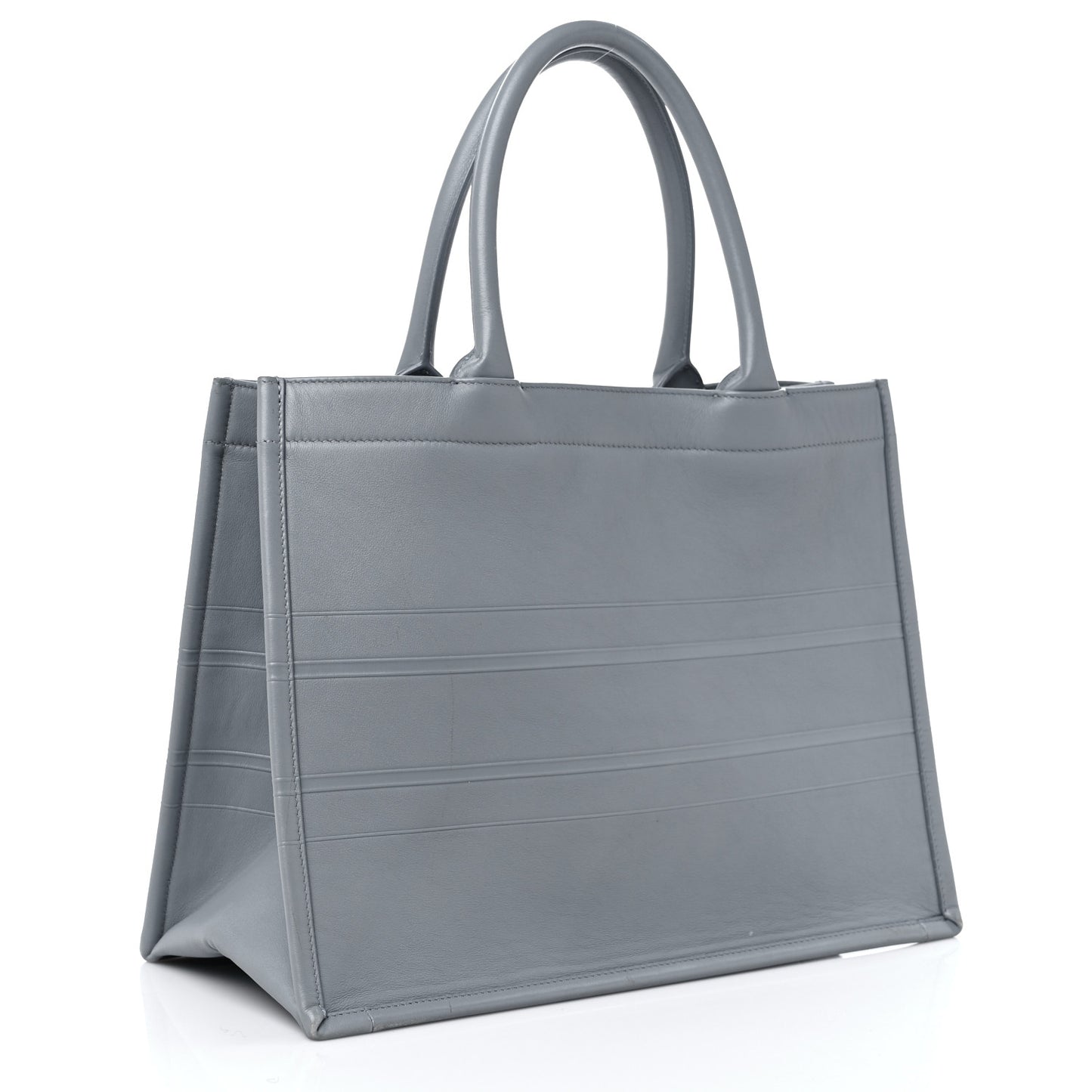 Calfskin Embossed Medium Book Tote Grey