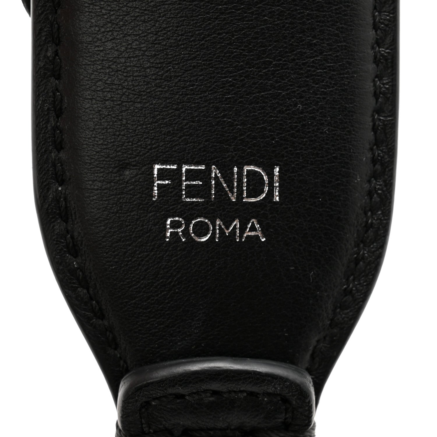 Fendi Vitello Dolce Nappa Patent Flowerland Studded Strap You Black 3 of 4