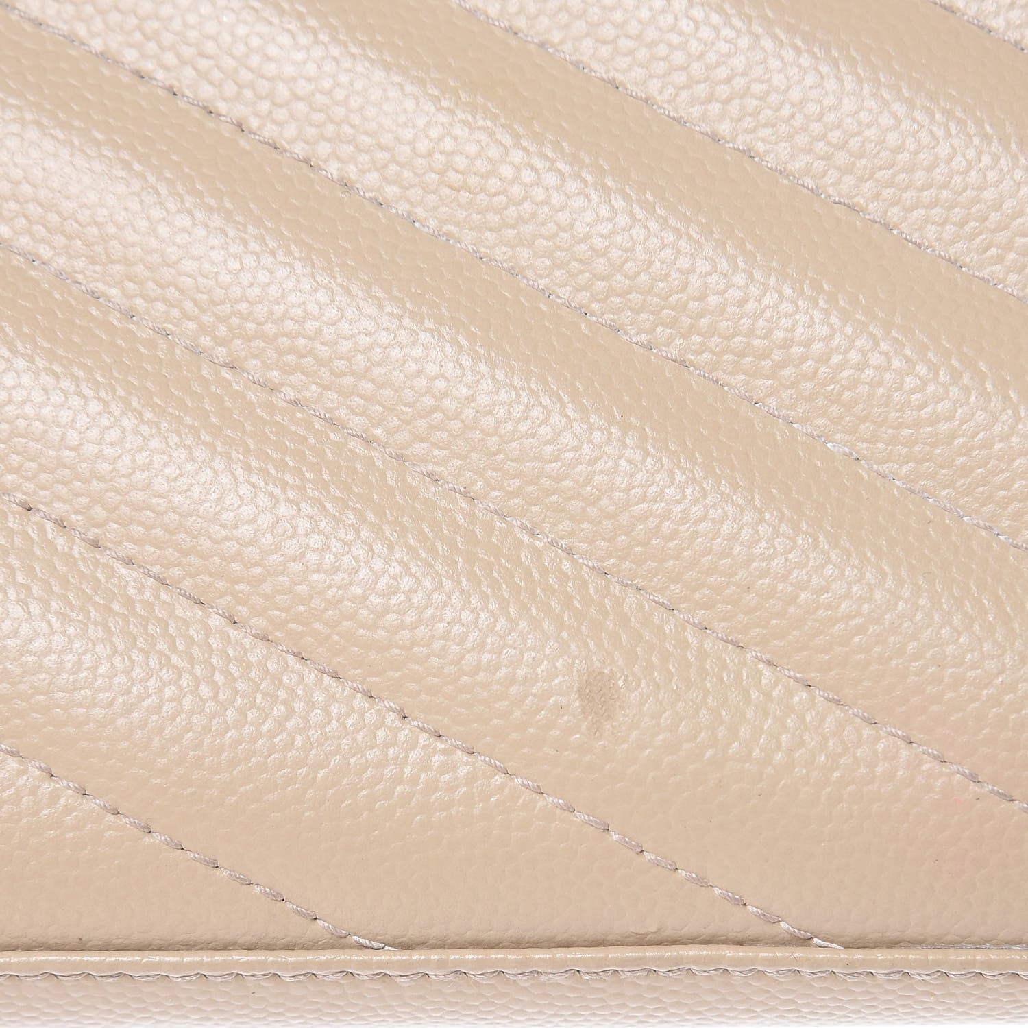 Saint Laurent Grain De Poudre Matelasse Chevron Monogram Chain Wallet Deep Beige 15 of 18