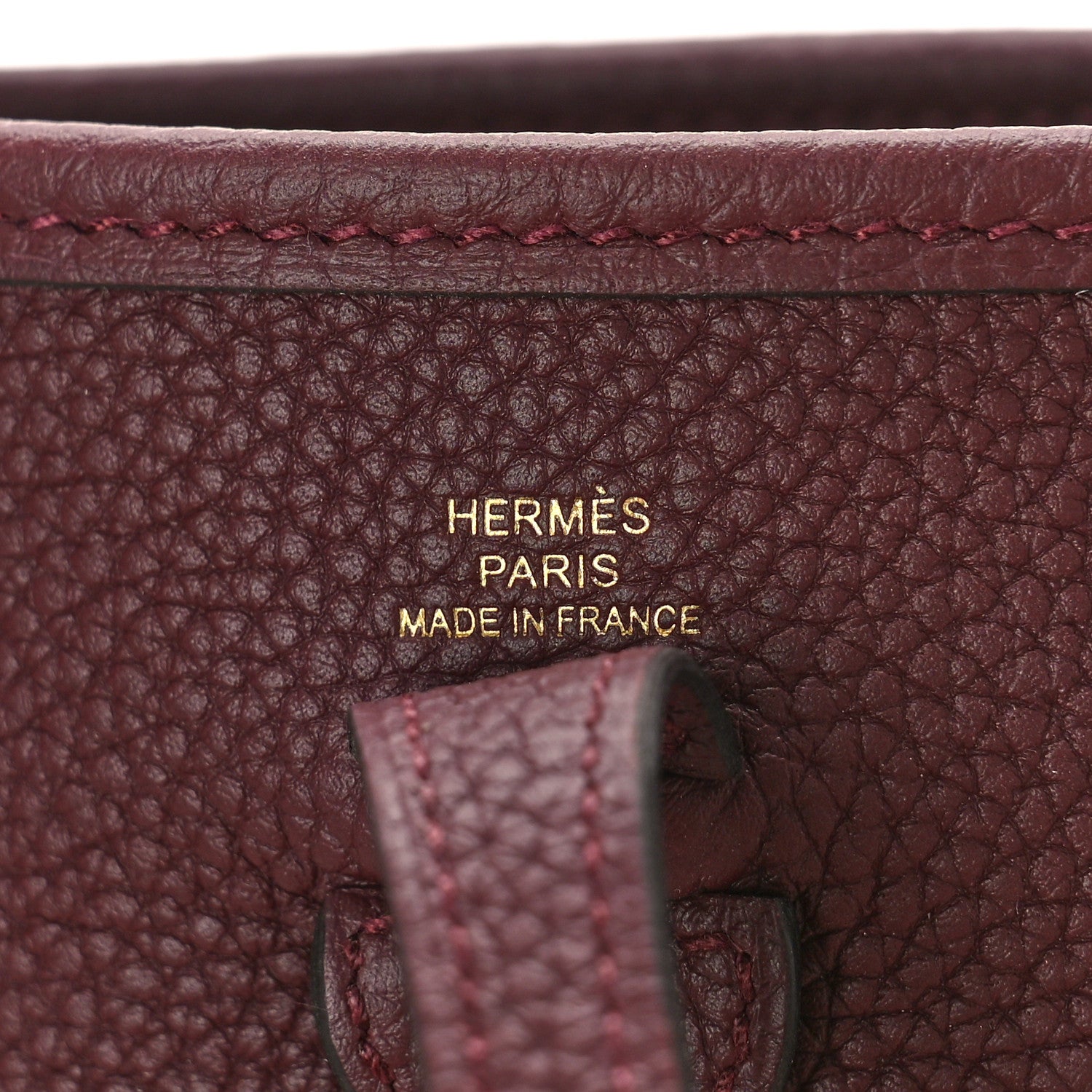 Hermes Taurillon Clemence Evelyne TPM Rouge Sellier 7 of 9