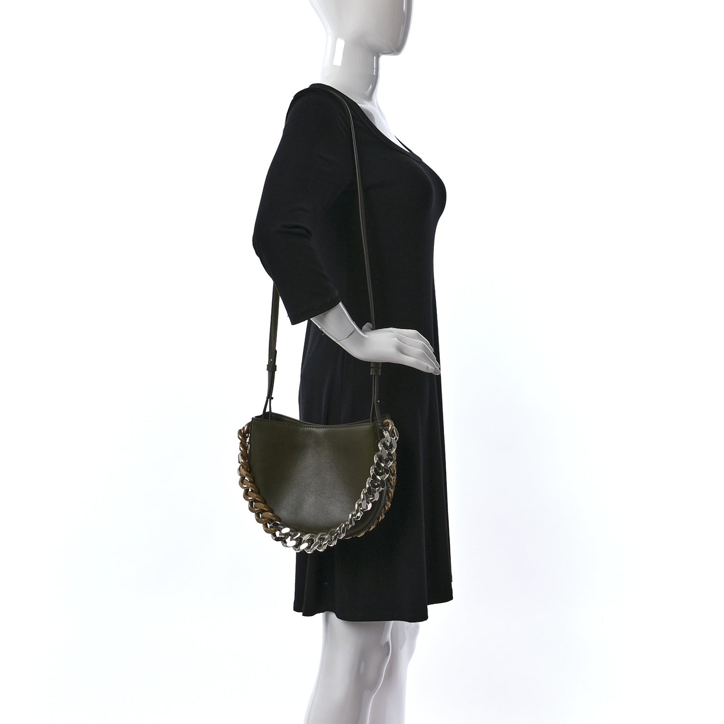 Eco Alter Nappa Small Frayme Shoulder Bag Khaki
