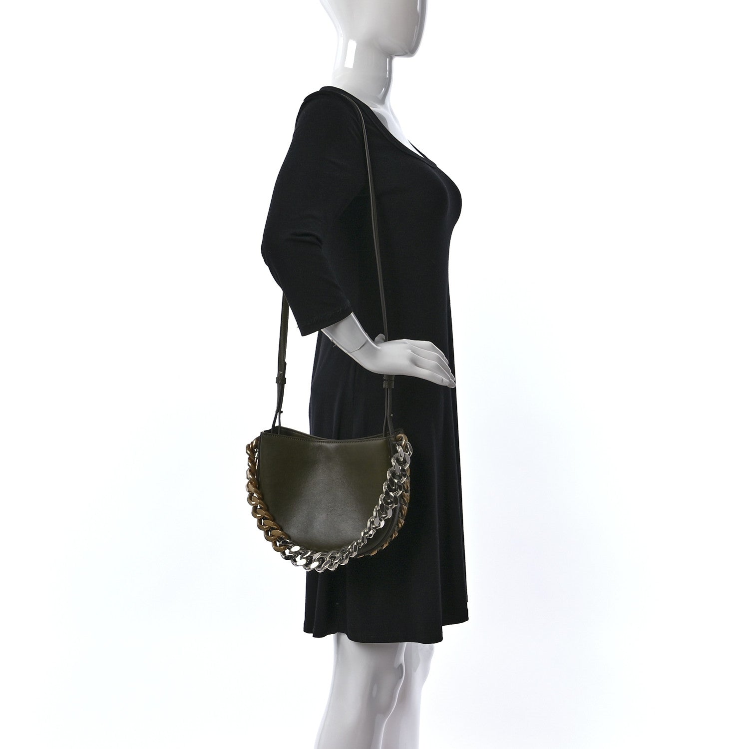 Stella McCartney Eco Alter Nappa Small Frayme Shoulder Bag Khaki 3 of 8