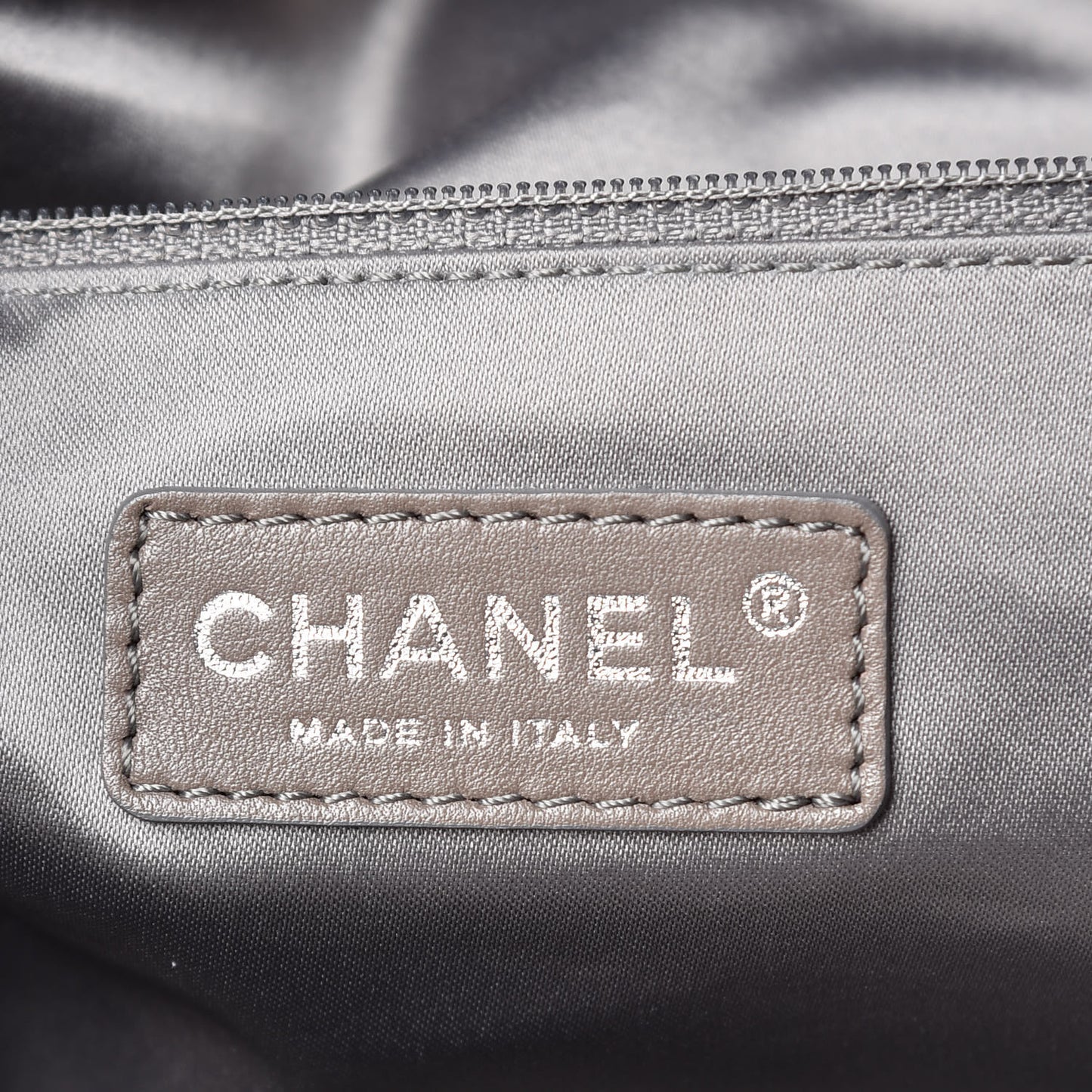 Nylon Printed Cabas Tote Silver