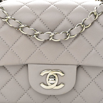 Chanel Lambskin Quilted Mini Rectangular Flap Grey 8 of 11