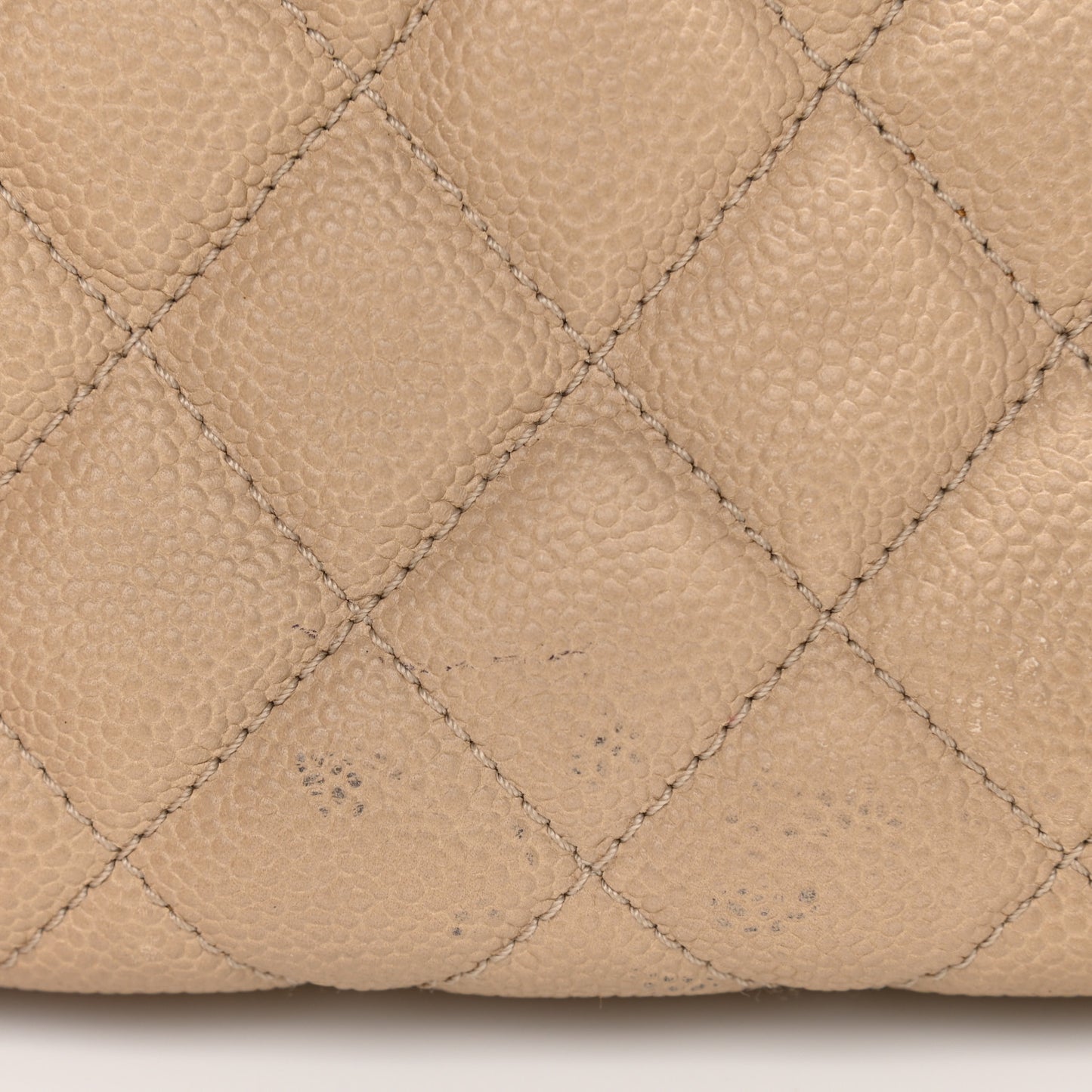 Caviar Quilted Jumbo Easy Flap Beige