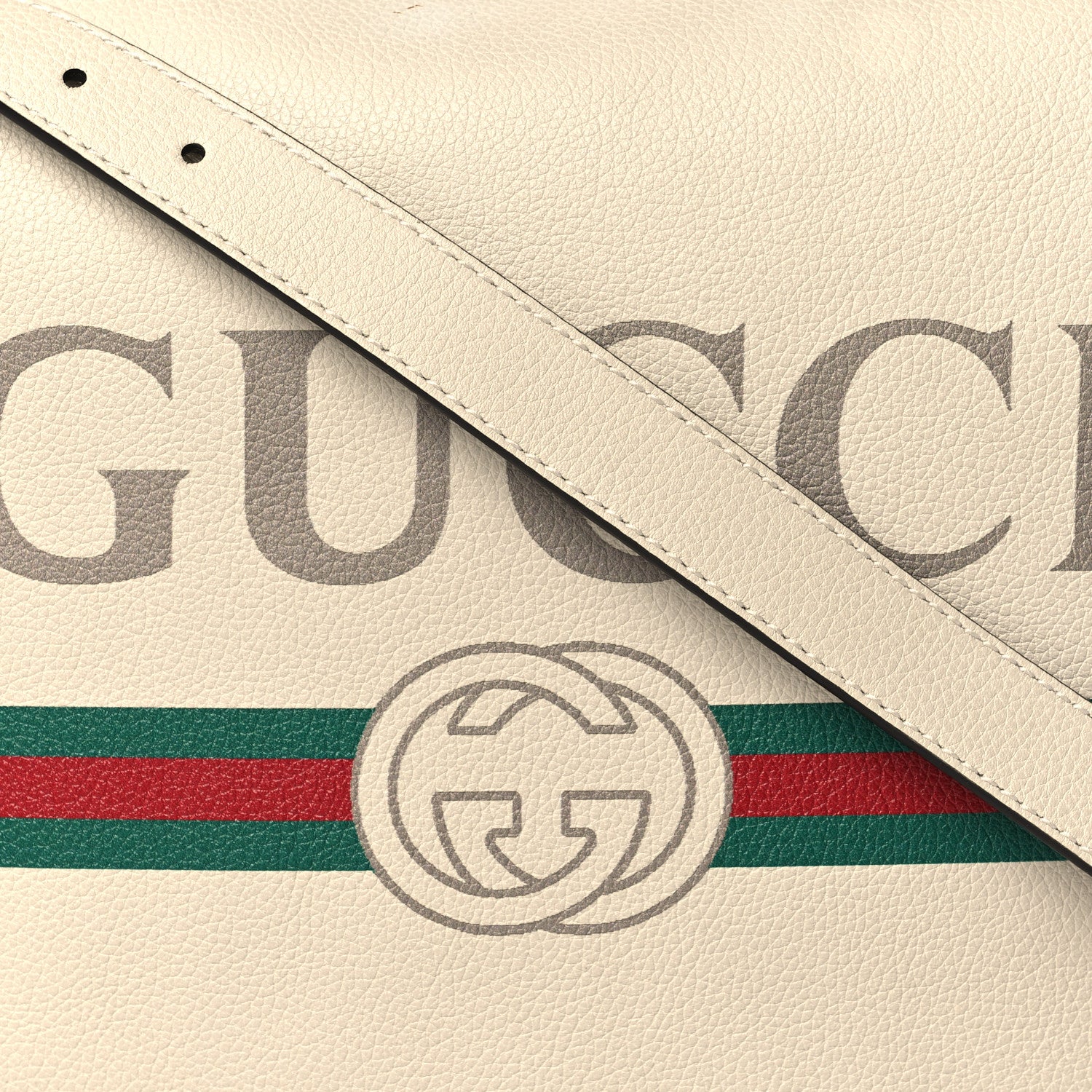 Gucci Grained Calfskin Logo Half Moon Hobo White 8 of 13