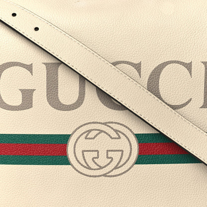 Gucci Grained Calfskin Logo Half Moon Hobo White 8 of 13